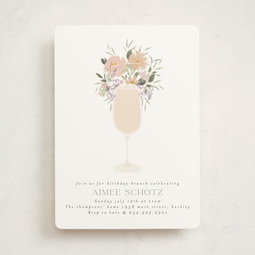 This is a petal party invitations with standard by Itsy Belle Studio called garden brunch printing on signature in standard
