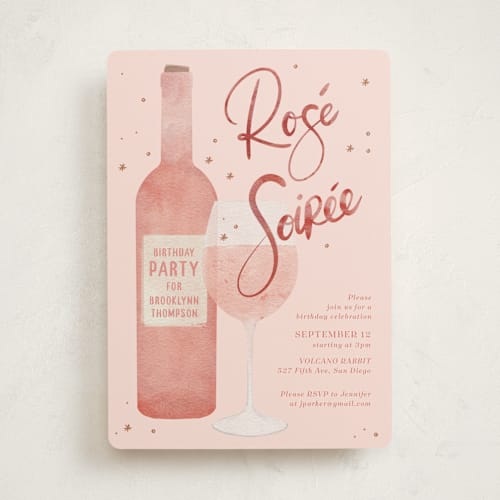 This is a rose party invitations with standard by Jenna Holcomb called rose soiree printing on signature in standard