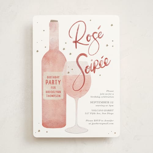 This is a diamond party invitations with standard by Jenna Holcomb called rose soiree printing on signature in standard