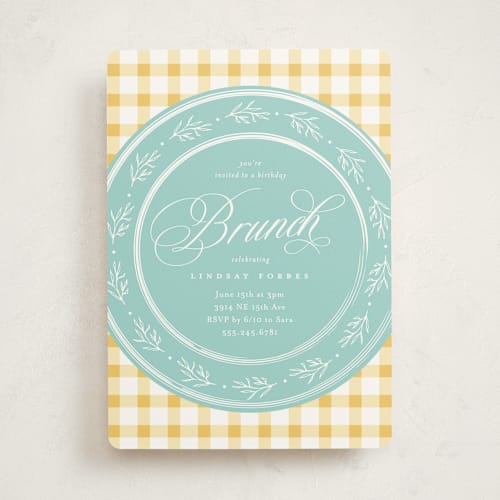 This is a summer sky party invitations with standard by Olivia Raufman called classic brunch printing on signature in standard
