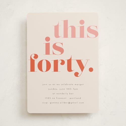 This is a fruit punch party invitations with standard by Morgan Kendall called this is 40 printing on signature in standard
