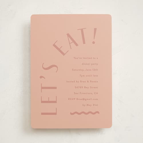 This is a sienna party invitations with standard by Angela Thompson called arch type printing on signature in standard