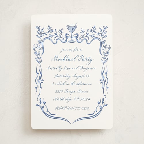 This is a caribbean party invitations with standard by Lucrecia Caporale called fun cocktails printing on signature in standard