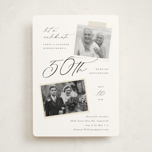 This is a diamond party invitations with standard by Kamala Nahas called then and now printing on signature in standard