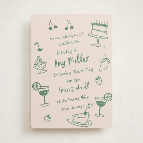 This is a leaf party invitations with standard by Ani Somi called there will be cake printing on signature in standard
