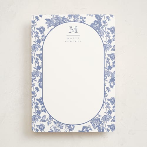 This is a provincial personalized stationery thank you cards with standard by Jenna Holcomb called toile printing on signature in 5x7