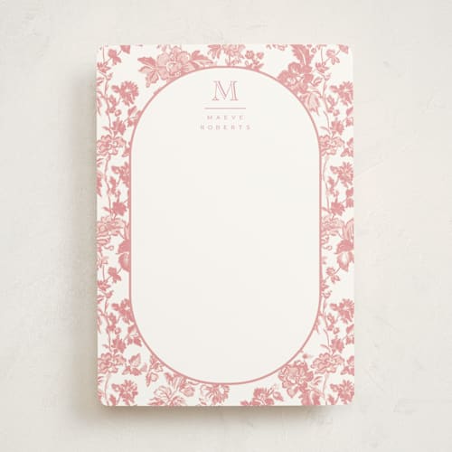 This is a rose personalized stationery thank you cards with standard by Jenna Holcomb called toile printing on signature in 5x7