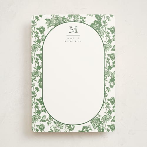 This is a ivy personalized stationery thank you cards with standard by Jenna Holcomb called toile printing on signature in 5x7