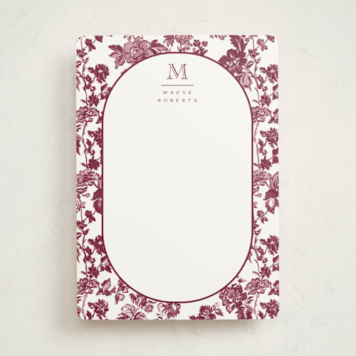 This is a mulberry personalized stationery thank you cards with standard by Jenna Holcomb called toile printing on signature in 5x7