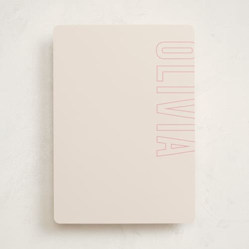 This is a cream personalized stationery thank you cards with standard by Ilene Guy called big name printing on signature in 5x7