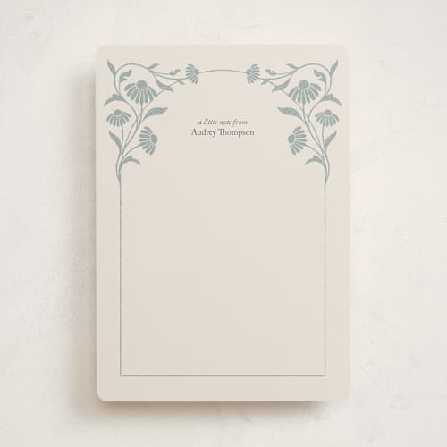 This is a powder personalized stationery thank you cards with standard by Sophie Jane Owens called daisy trail printing on signature in 5x7