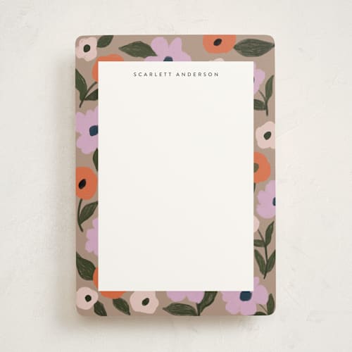 This is a latte personalized stationery thank you cards with standard by Cass Loh called poppies printing on signature in 5x7