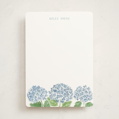 This is a sky personalized stationery thank you cards with standard by Lydia Carns called hydrangea love printing on signature in 5x7