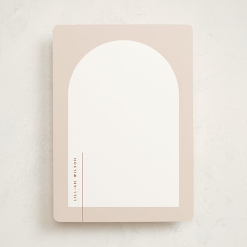 This is a rose personalized stationery thank you cards with standard by Owl and Toad called modern arch printing on signature in 5x7