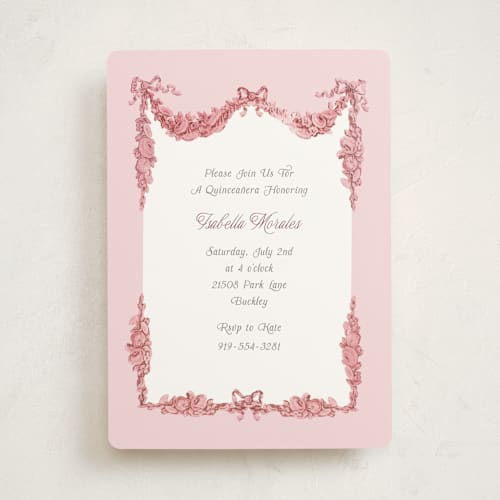 This is a carnation sweet sixteen birthday party invitations with standard by Itsy Belle Studio called bonjour bebe printing on signature in standard