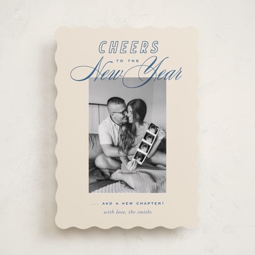 This is a cobalt babys first christmas with standard by Oscar and Emma - Karly Depew called retro printing on recycled smooth signature in standard