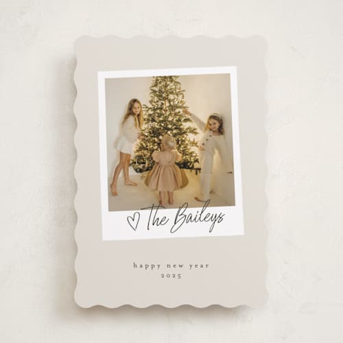 This is a cream photo christmas cards with standard by Karidy Walker called holiday snapshot printing on recycled smooth signature in standard