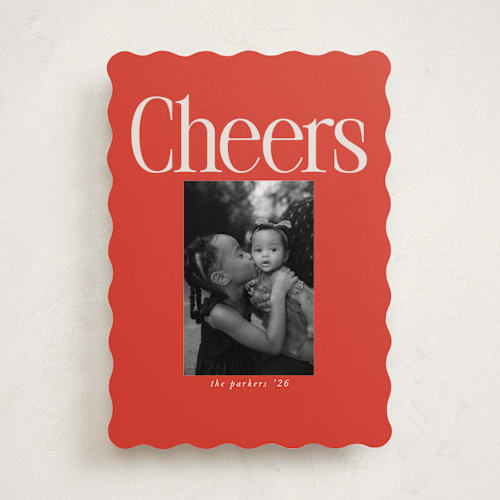 This is a stocking photo christmas cards with standard by Morgan Kendall called north pole printing on recycled smooth signature in standard