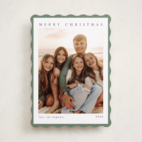 This is a pine photo christmas cards with standard by Chris Griffith called holiday feels printing on recycled smooth signature in standard