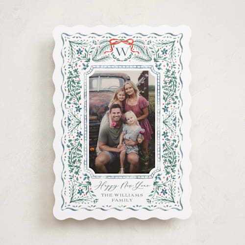 This is a spruce photo christmas cards with standard by Paper Sun Studio called vintage christmas printing on recycled smooth signature in standard
