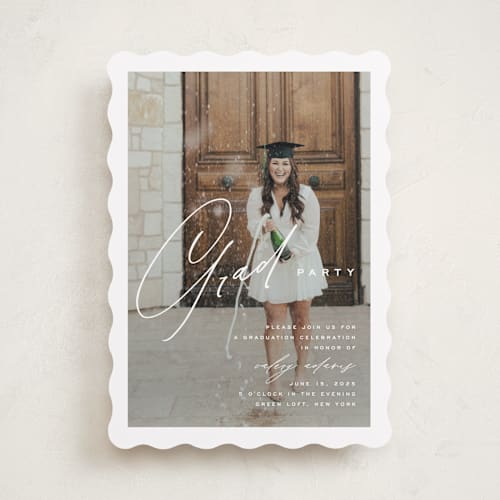 This is a paper graduation invitations with standard by Yuliya Evseeva called party time printing on recycled smooth signature in standard