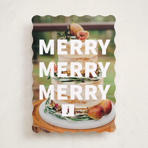 This is a snow business holiday cards with standard by Megan Davis called portfolio printing on recycled smooth signature in standard