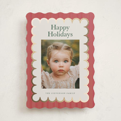 This is a cherry foil pressed holiday cards with foil pressed by Nicoletta Savod called charm printing on recycled smooth signature in standard