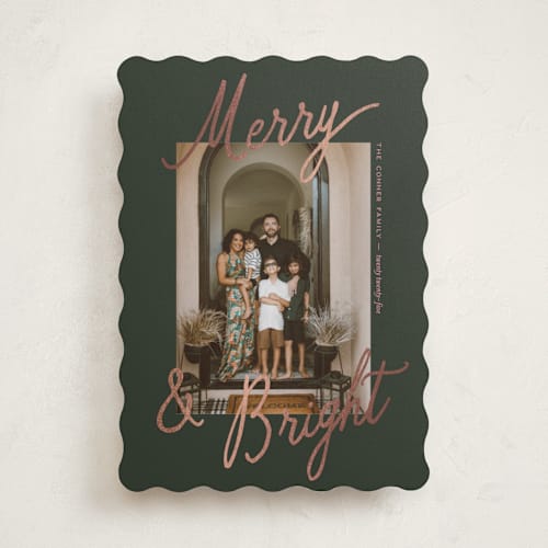 This is a mistletoe foil pressed holiday cards with foil pressed by Pixel and Hank called jottings printing on recycled smooth signature in standard