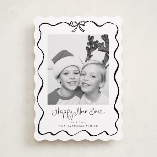 This is a ink new year photo cards with standard by Cass Loh called quirky fun printing on recycled smooth signature in standard