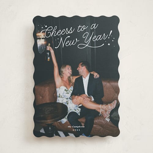 This is a snow new year photo cards with standard by Kate Ahn called lively note printing on recycled smooth signature in standard