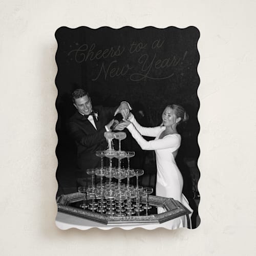 This is a onyx new year photo cards with standard by Kate Ahn called lively note printing on recycled smooth signature in standard