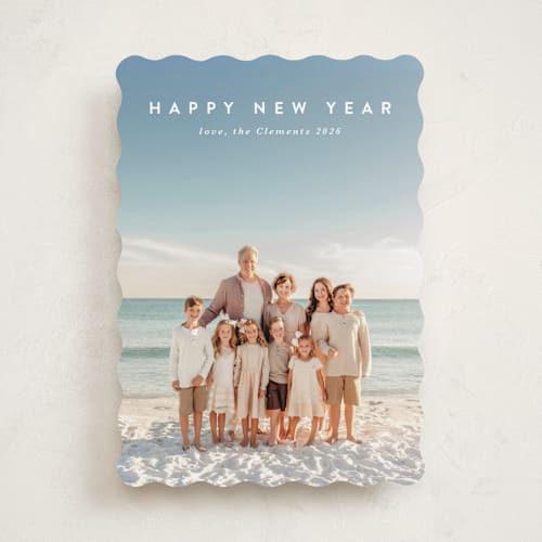 This is a snow new year photo cards with standard by Lucrecia Caporale called minimal style printing on recycled smooth signature in standard