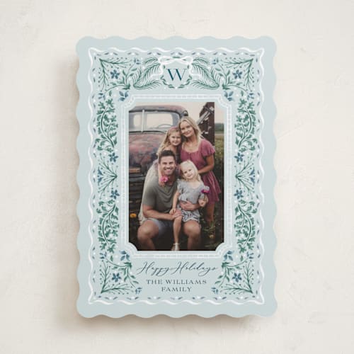 This is a ice new year photo cards with standard by Paper Sun Studio called vintage christmas printing on recycled smooth signature in standard