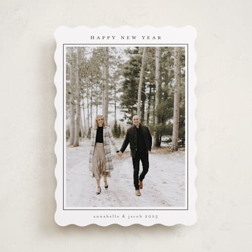 This is a snow holiday photo cards with standard by Nicole Walsh called minimalist frame printing on recycled smooth signature in standard