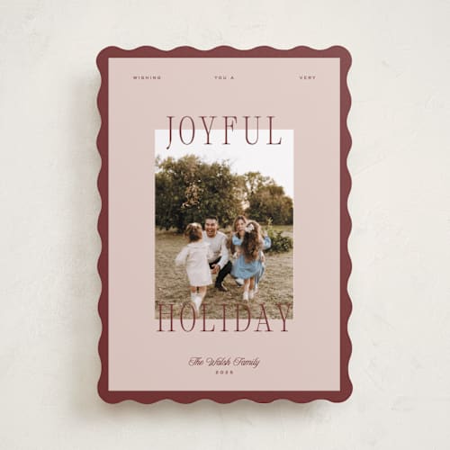 This is a cranberry sauce holiday photo cards with standard by Blustery August called cranberry sauce printing on recycled smooth signature in standard
