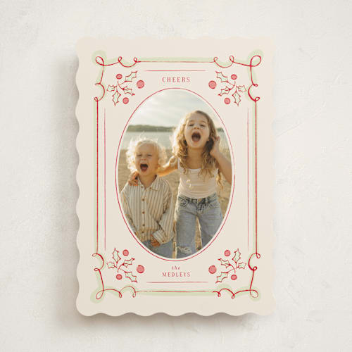 This is a cream holiday photo cards with standard by Baumbirdy called parisian frame printing on recycled smooth signature in standard