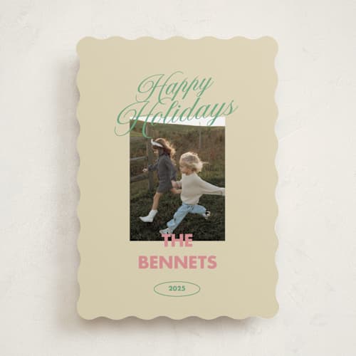 This is a candy holiday photo cards with standard by Helena Vitto called merry & bright days printing on recycled smooth signature in standard