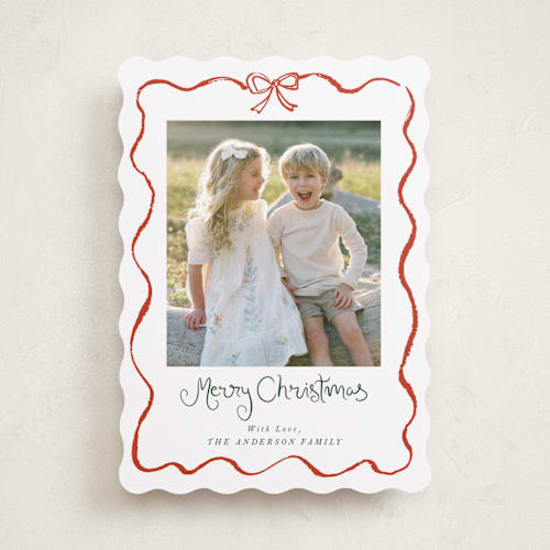 This is a candy cane holiday photo cards with standard by Cass Loh called quirky fun printing on recycled smooth signature in standard