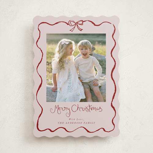 This is a wine holiday photo cards with standard by Cass Loh called quirky fun printing on recycled smooth signature in standard