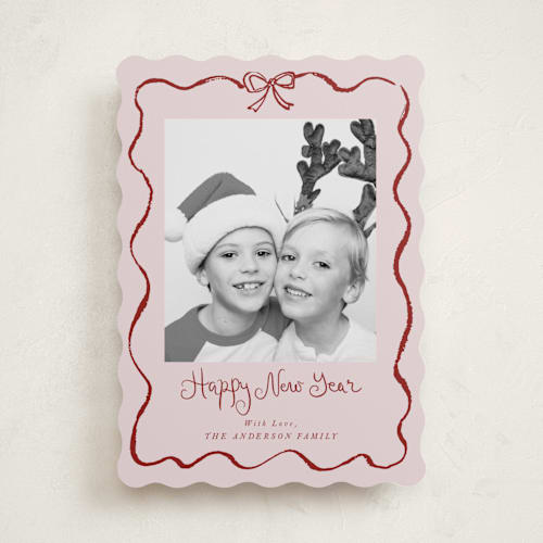 This is a wine holiday photo cards with standard by Cass Loh called quirky fun printing on recycled smooth signature in standard