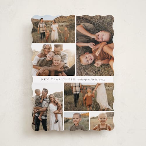 This is a snowflake holiday photo cards with standard by Jessica Williams called septet printing on recycled smooth signature in standard