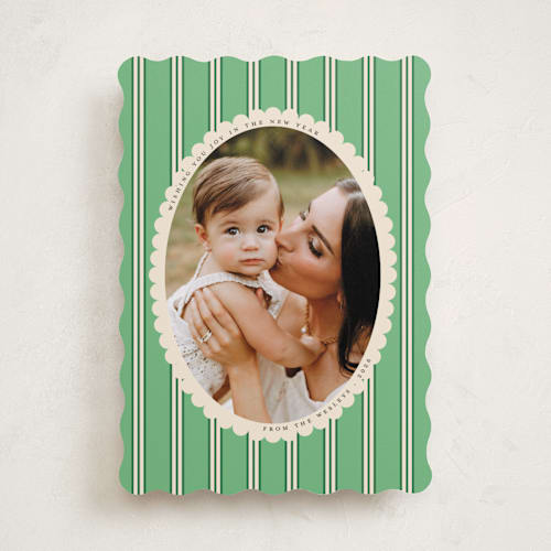 This is a mint holiday photo cards with standard by Morgan Kendall called historic frame printing on recycled smooth signature in standard