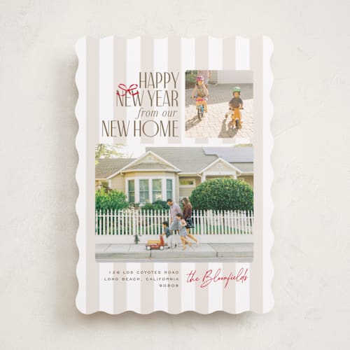 This is a toasted marshmallow holiday photo cards with standard by Owl and Toad called from our new home printing on recycled smooth signature in standard