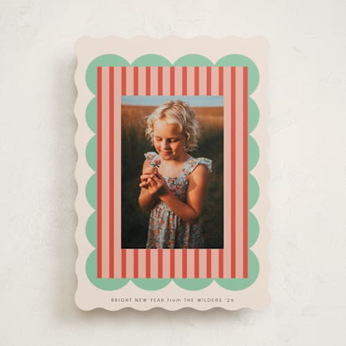 This is a mint chip holiday photo cards with standard by Morgan Kendall called layered frame printing on recycled smooth signature in standard