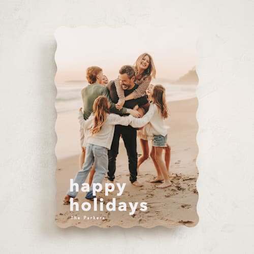 This is a cotton holiday photo cards with standard by Angela Thompson called holiday fun! printing on recycled smooth signature in standard