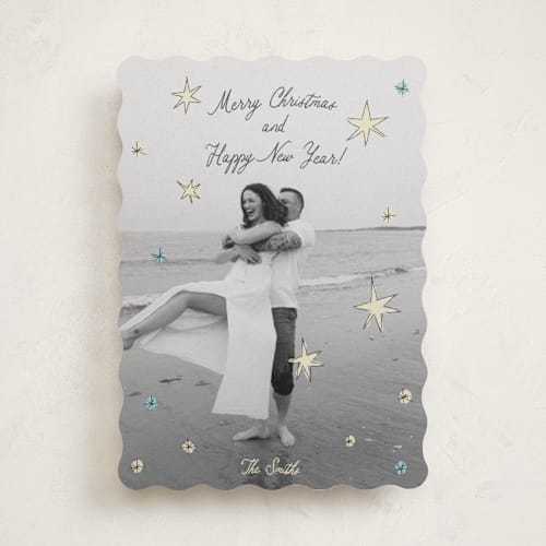 This is a wintermint holiday photo cards with standard by Helena Vitto called the stars printing on recycled smooth signature in standard