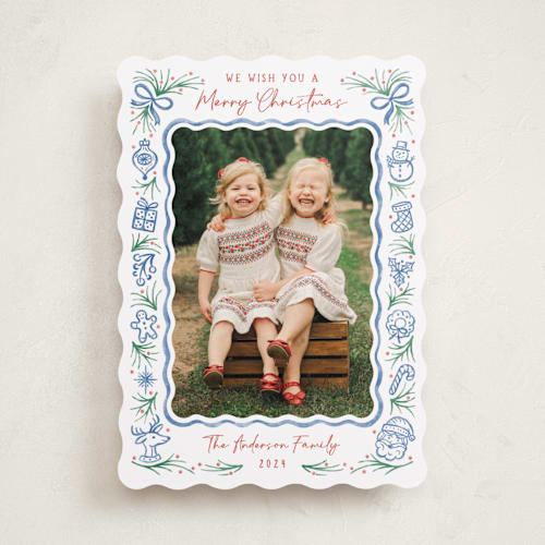 This is a frost holiday photo cards with standard by Paper Sun Studio called christmas wish printing on recycled smooth signature in standard