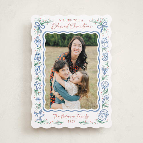 This is a frost holiday photo cards with standard by Paper Sun Studio called christmas wish printing on recycled smooth signature in standard