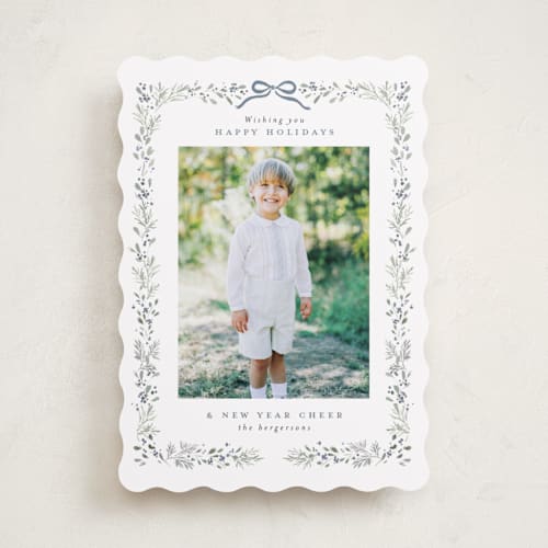 This is a bluebell holiday photo cards with standard by Itsy Belle Studio called bountiful boughs printing on recycled smooth signature in standard