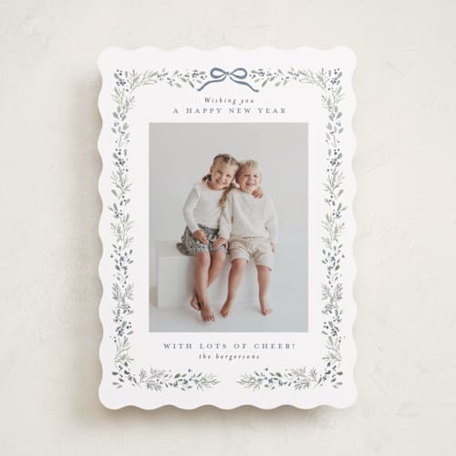 This is a bluebell holiday photo cards with standard by Itsy Belle Studio called bountiful boughs printing on recycled smooth signature in standard